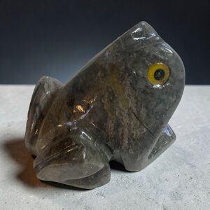 Carved soapstone frog figurine